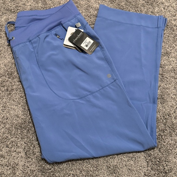 Cherokee Infinity mid rise tapered leg drawstring pants Large petite Ciel(blue) - Picture 1 of 4